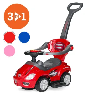 3-in-1 Kids Push Car w/ Handle and Horn