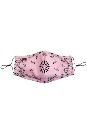 Adult Anti Bacterial Knit Face Mask - Pink Paisley