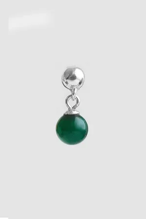 agate sphere earring sterling silver