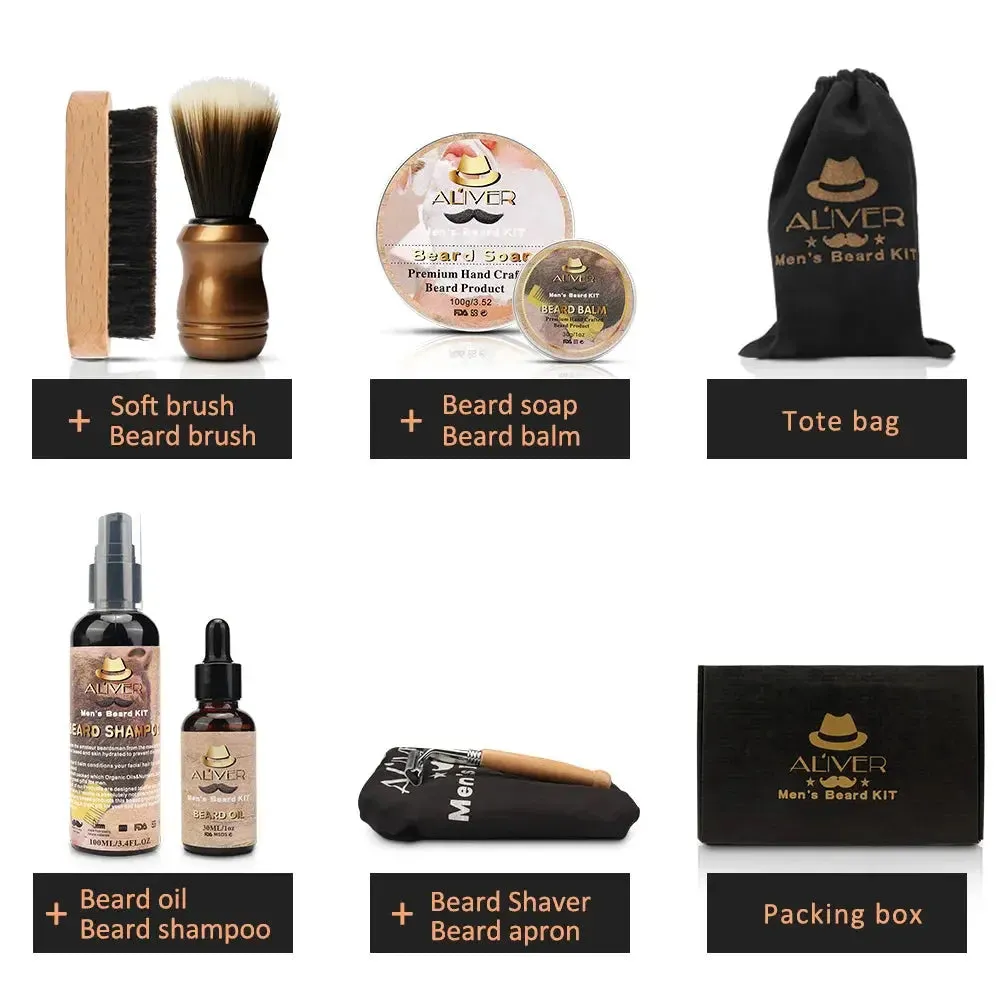 Aliver Beard Grooming Trimming Kit for Men Beard Growth Gift Set