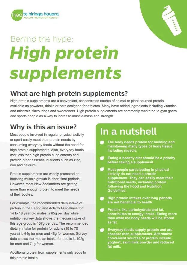 Behind the hype: High protein supplements - NPA129