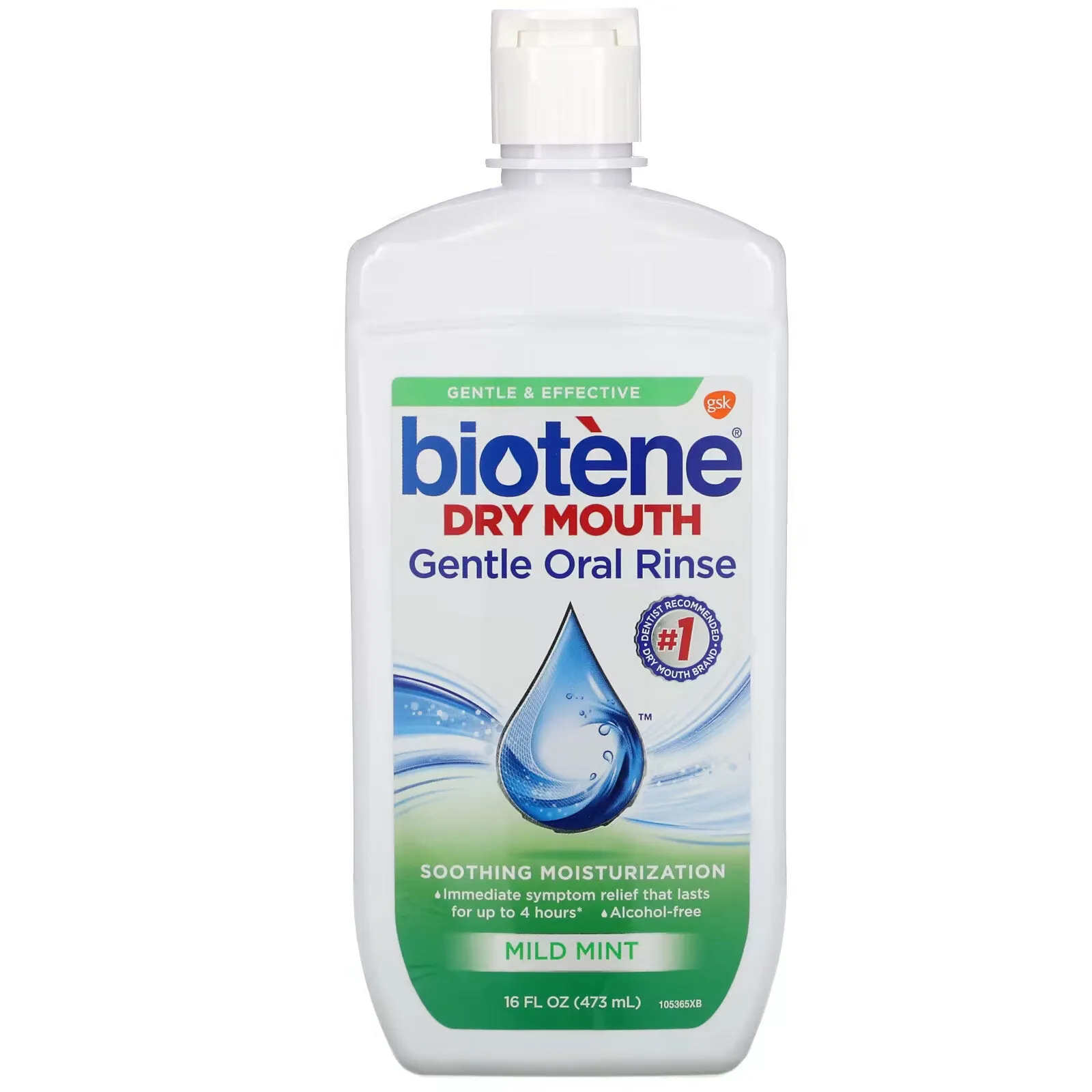 Biotene Dental Products, Dry Mouth, Gentle Mouthwash, Gentle Mint 473 ml