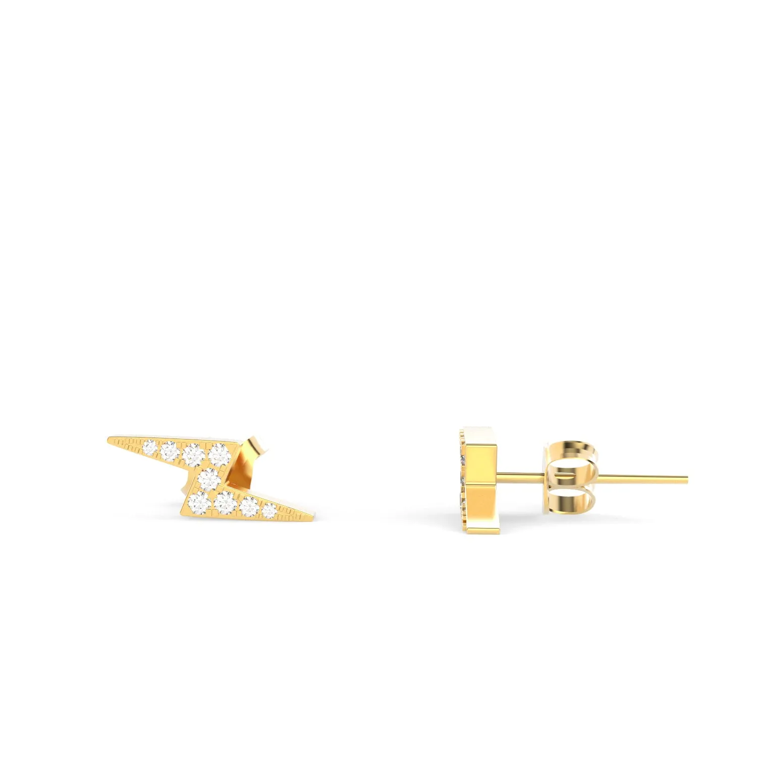 Diamond Lightning Bolt Studs