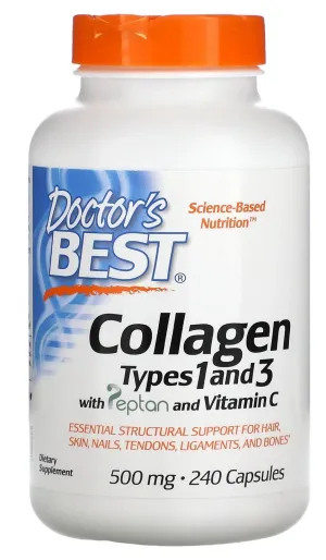 Doctors Best Best Collagen Types 1 and 3 with Peptan and Vitamin C 240 Capsule