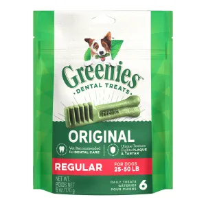 Greenies Dog Dental Chews Regular 6oz - 6pcs