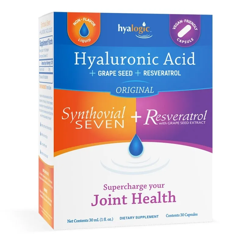 Hyalogic Synthovial Seven Hyaluronic Acid Liquid 30ml   Resveratrol With Grape Seed Extract Capsules 30's For Joint Health