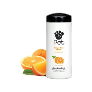 John Paul Pet Body & Paw Wipes with Orange Oil