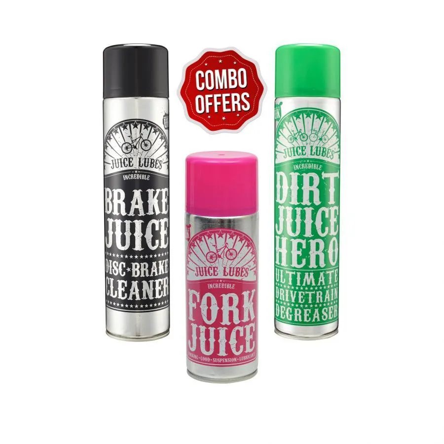 Juice Lubes Spray Combo-Brake Juice,Fork Juice, Dirt Juice Hero - Pack Of 3