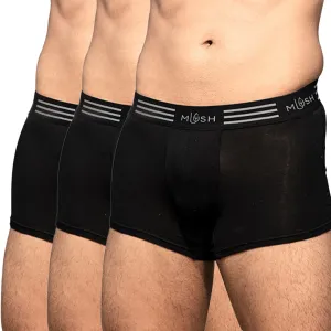 Mush Ultra Soft, Breathable, Feather Light Men's Bamboo Trunk || Naturally Anti-Odor and Anti-Microbial Bamboo Innerwear Pack of 3 (S, Black)