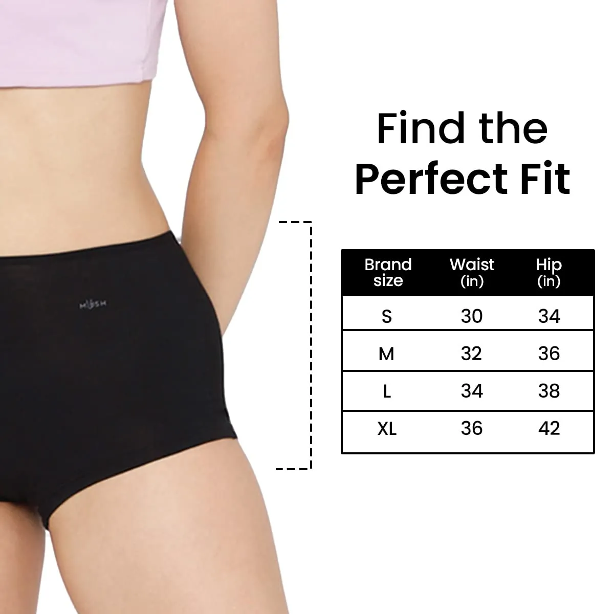 Mush Womens Ultra Soft High Waist Bamboo Modal Boyshorts || Breathable Panties || Anti-Odor, Seamless, Anti Microbial Innerwear (XL, Black)