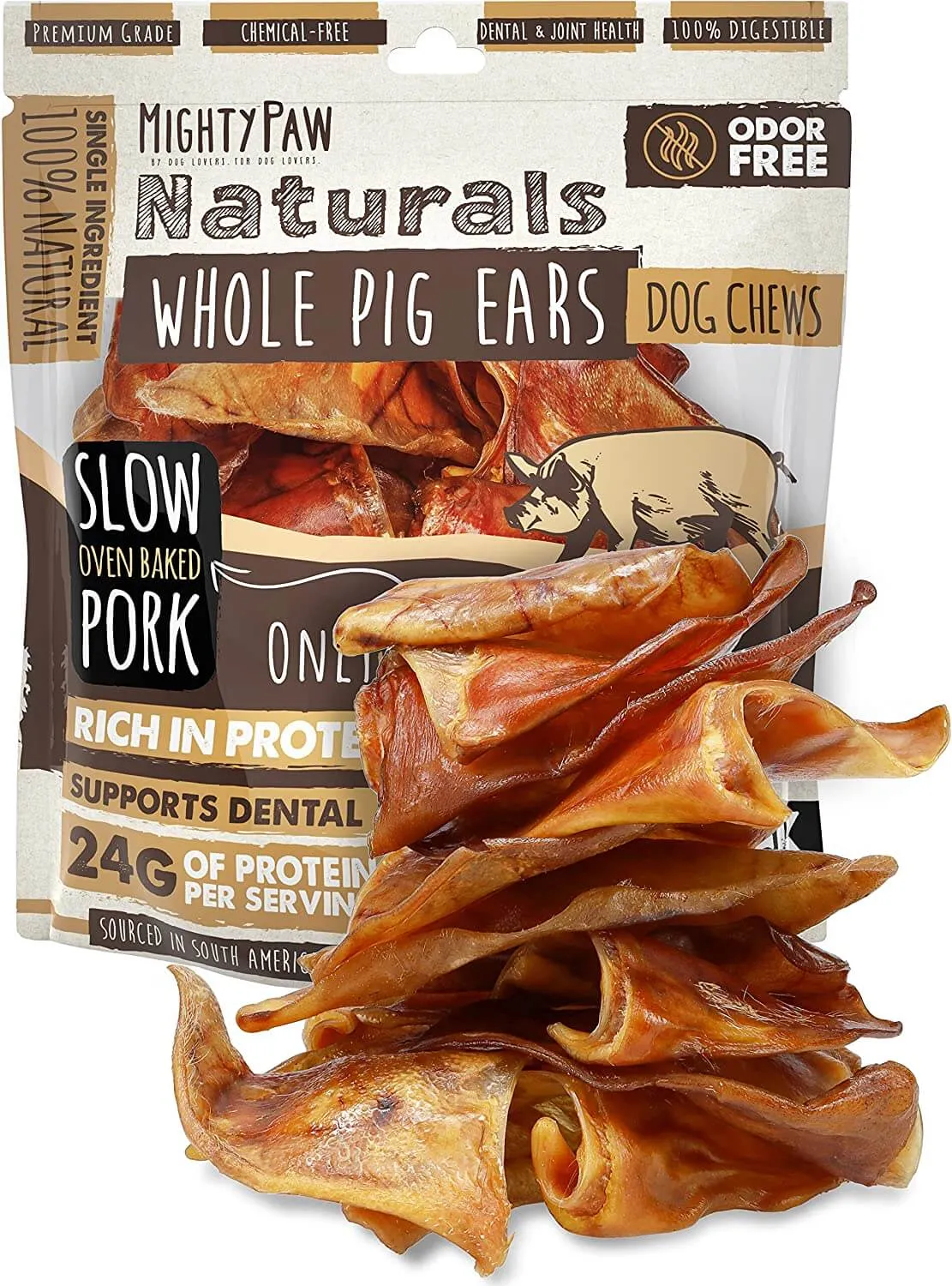 Natural Pig Ear Dog Chews: Wholesome Treats for Happy Pups (12pk)