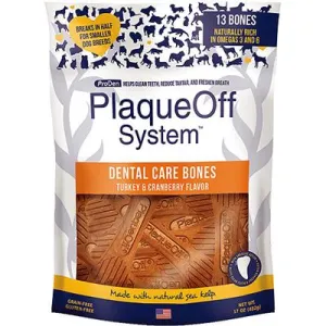 ProDen PlaqueOff System Dog Dental Care Bones Turkey & Cranberry Flavor, 17 oz