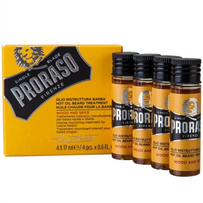 PRORASO - SINGLE BLADE - BEARD TREATMENT HOT OIL (WOOD & SPICE)