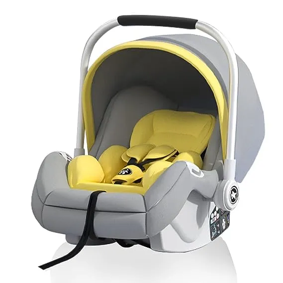 StarAndDaisy 5 in 1 Carry Cot for New Born Baby Girl & Boy 0 to 15 Months, Multipurpose, 3 Point Safety Harness, Weight Capacity Upto 0 to 13Kg.. (CC-Yellow)